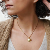 Gold Ethnic Disc Coin Pendant Necklace