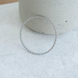 Silver Dainty Braided Bangle