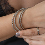 Silver Dainty Braided Bangle