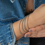 Silver Dainty Braided Bangle
