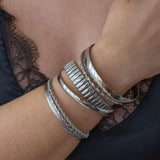Silver Dainty Braided Bangle