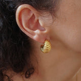 Gold Croissant Dome Hoops