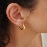 Gold Croissant Dome Hoops