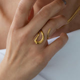 Gold Dainty Abstract Snake Ring
