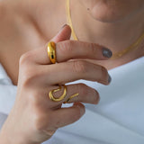 Gold Dainty Abstract Snake Ring