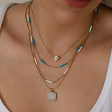 Mini Square Gold Evil Eye Necklace