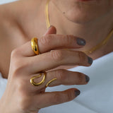 Gold Dainty Abstract Snake Ring