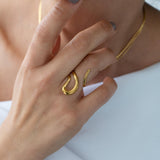 Gold Dainty Abstract Snake Ring