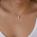 Mini Square Gold Evil Eye Necklace