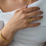 Gold Dainty Abstract Snake Ring