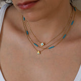 Mini Square Gold Evil Eye Necklace