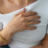 Gold Dainty Abstract Snake Ring