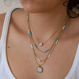 Mini Square Gold Evil Eye Necklace