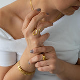 Gold Dainty Abstract Snake Ring