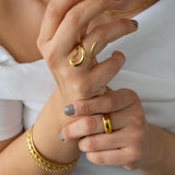 Gold Dainty Abstract Snake Ring