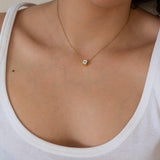 Mini Square Gold Evil Eye Necklace