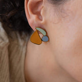 Large Multi-Color Stainless Steel Stud Earrings