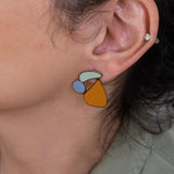 Large Multi-Color Stainless Steel Stud Earrings