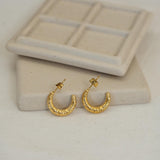 Gold Hammered Hoop Earrings