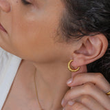 Gold Hammered Hoop Earrings