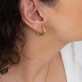 Gold Hammered Hoop Earrings