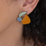 Large Multi-Color Stainless Steel Stud Earrings