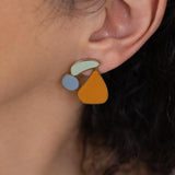 Large Multi-Color Stainless Steel Stud Earrings