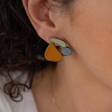 Large Multi-Color Stainless Steel Stud Earrings