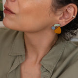 Large Multi-Color Stainless Steel Stud Earrings