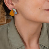 Large Multi-Color Stainless Steel Stud Earrings