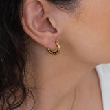 Gold Hammered Hoop Earrings