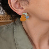 Large Multi-Color Stainless Steel Stud Earrings