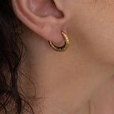 Gold Hammered Hoop Earrings