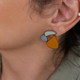 Large Multi-Color Stainless Steel Stud Earrings