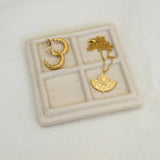 Gold Hammered Hoop Earrings