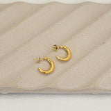 Gold Hammered Hoop Earrings