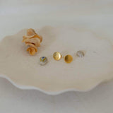 Gold Matte Disc Stud Earrings