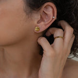 Gold Matte Disc Stud Earrings