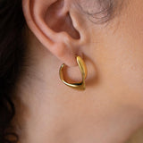 Large Gold Wave Hoops