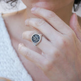 Silver Snake Stamp Signet Ring