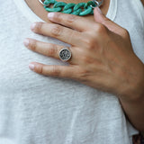 Silver Snake Stamp Signet Ring