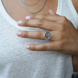 Silver Snake Stamp Signet Ring