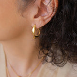 Large Gold Wave Hoops