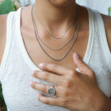 Silver Snake Stamp Signet Ring