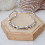 Silver Hammered Cuff Two Lines or X Design Stacking Bracelet