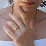 Gold Black/Turquoise/Burgundy Rising Sun Ring