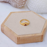 Gold Black/Turquoise/Burgundy Rising Sun Ring