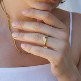 Gold Black/Turquoise/Burgundy Rising Sun Ring