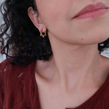 Gold Stainless Steel Bead Hoop Earrings - Lightweight Geometric Minimalist Jewelry