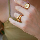 Gold Snake Stamp Signet Ring